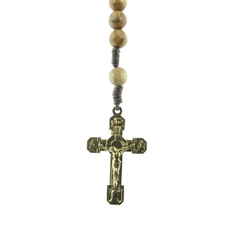 Palais du Rosaire Chapelet en bois d'olivier et Coeur doré de l'Apparition^ Chapelet Bois