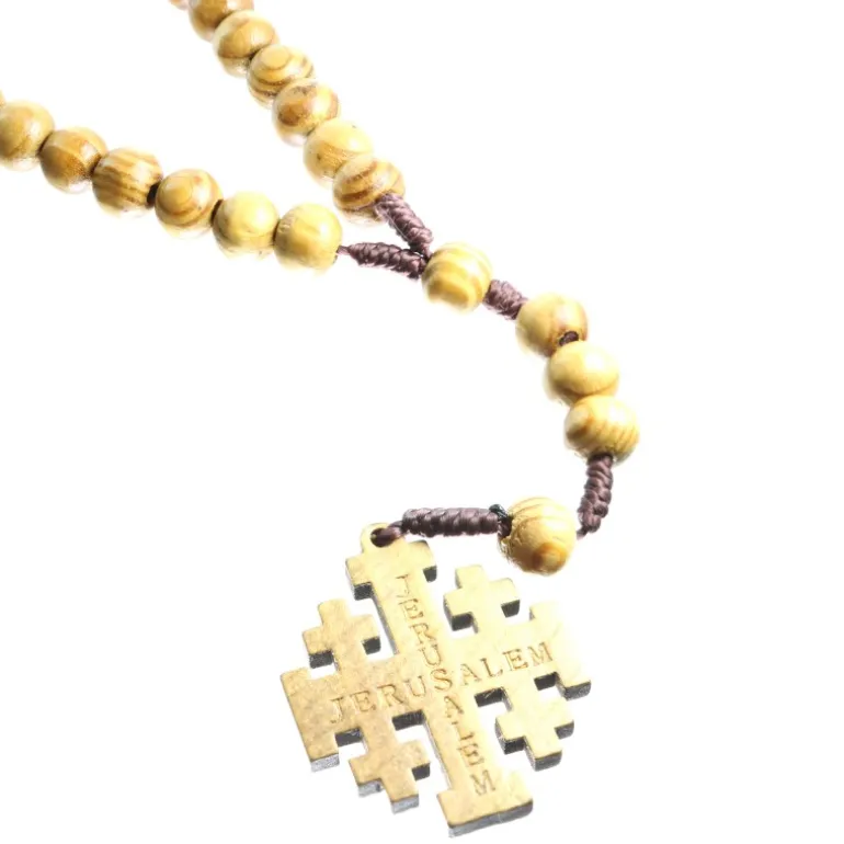 Palais du Rosaire Chapelet en corde avec croix de Jérusalem^ Autre Chapelet De Devotion | Chapelet Corde