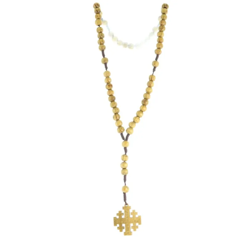 Palais du Rosaire Chapelet en corde avec croix de Jérusalem^ Autre Chapelet De Devotion | Chapelet Corde