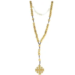 Palais du Rosaire Chapelet en corde avec croix de Jérusalem^ Autre Chapelet De Devotion | Chapelet Corde