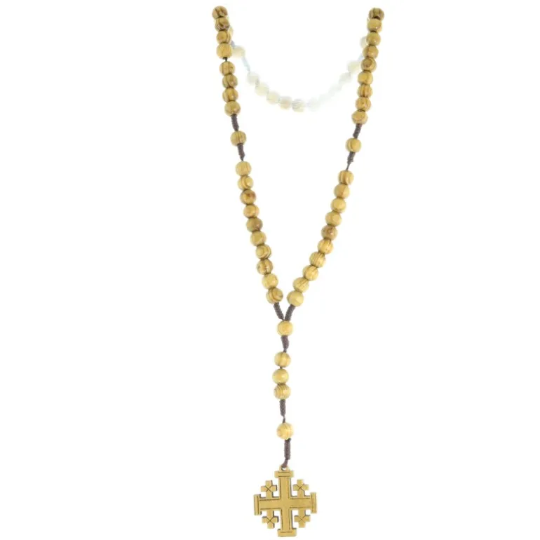 Palais du Rosaire Chapelet en corde avec croix de Jérusalem^ Autre Chapelet De Devotion | Chapelet Corde