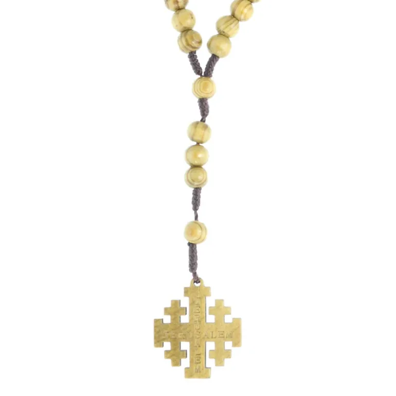 Palais du Rosaire Chapelet en corde avec croix de Jérusalem^ Autre Chapelet De Devotion | Chapelet Corde