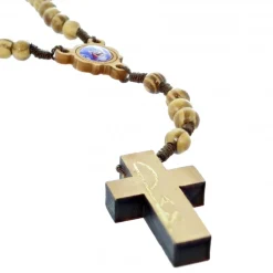 Palais du Rosaire Chapelet en corde avec grains de 6mm en bois d'olivier avec une croix PAX "Lourdes"^ Chapelet De Lourdes | Chapelet Corde