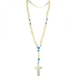 Palais du Rosaire Chapelet en corde de parachute avec grains blancs^ Chapelet Corde