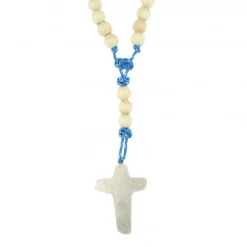 Palais du Rosaire Chapelet en corde de parachute avec grains blancs^ Chapelet Corde