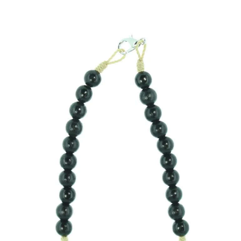 Palais du Rosaire Chapelet en corde grains bois de quatre tons^ Chapelet Corde | Chapelet Bois