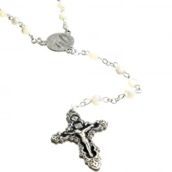 Palais du Rosaire Chapelet en Nacre avec croix émaillée en couleur^ Chapelet De Lourdes | Chapelet Nacre