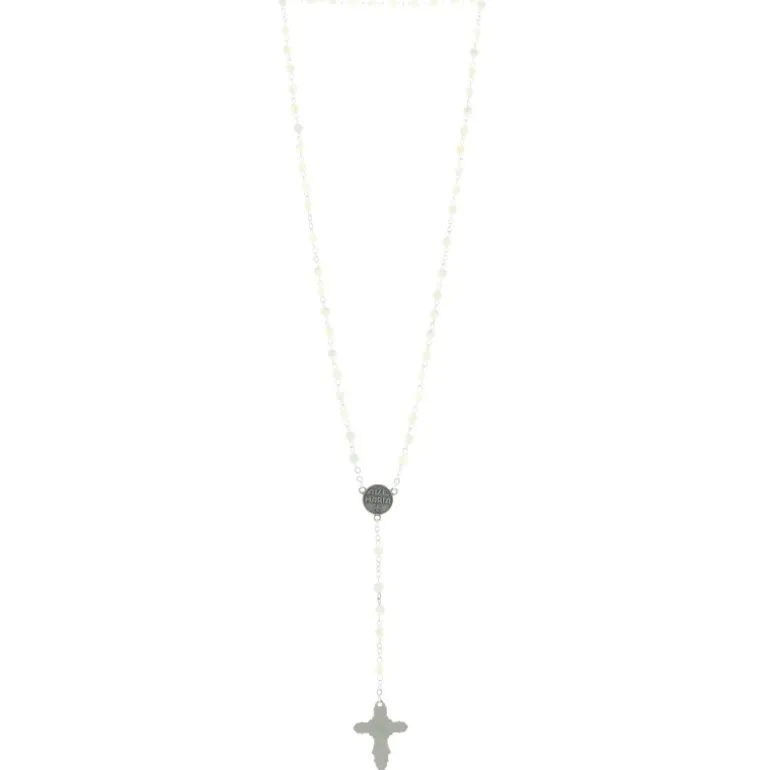 Palais du Rosaire Chapelet en Nacre avec croix émaillée en couleur^ Chapelet De Lourdes | Chapelet Nacre