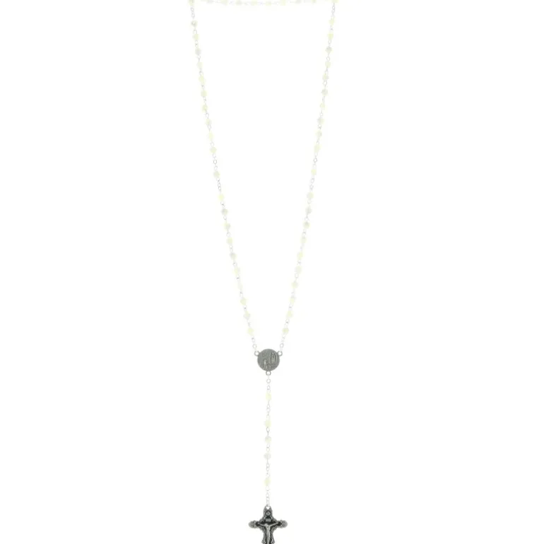 Palais du Rosaire Chapelet en Nacre avec croix émaillée en couleur^ Chapelet De Lourdes | Chapelet Nacre