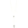 Palais du Rosaire Chapelet en nacre perle ovale 5x8mm coeur argenté Notre-Dame de Lourdes^ Chapelet Nacre