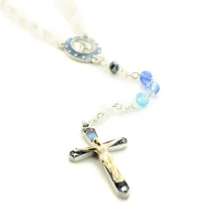 Palais du Rosaire Chapelet en verre et boite Saint-François 6x6 cm^ Autre Chapelet De Devotion | Chapelet Verre