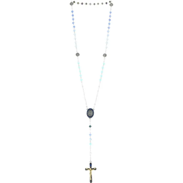Palais du Rosaire Chapelet en verre et boite Saint-François 6x6 cm^ Autre Chapelet De Devotion | Chapelet Verre