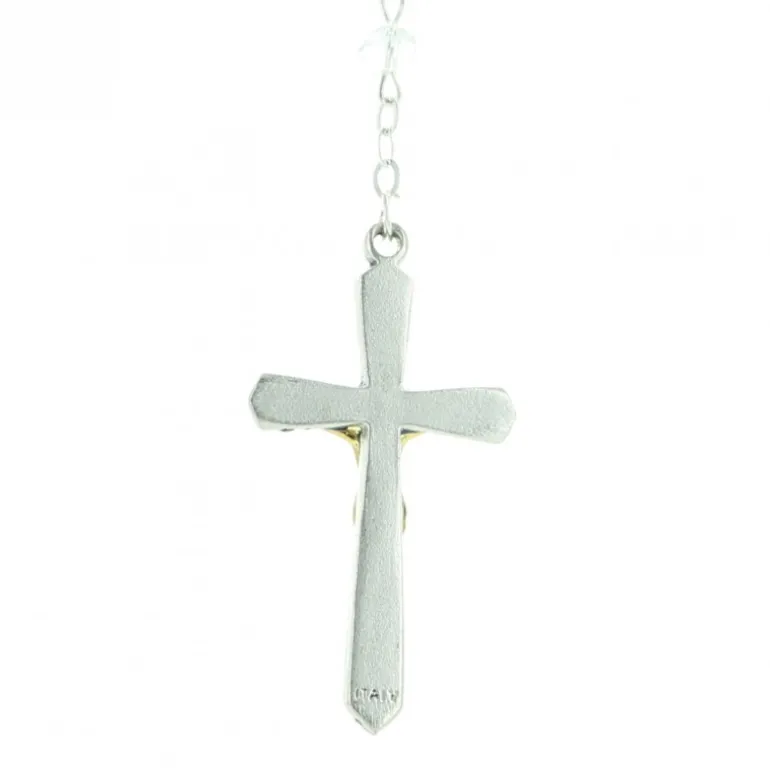 Palais du Rosaire Chapelet en verre et boite Saint-François 6x6 cm^ Autre Chapelet De Devotion | Chapelet Verre
