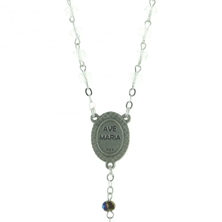 Palais du Rosaire Chapelet en verre et boite Saint-François 6x6 cm^ Autre Chapelet De Devotion | Chapelet Verre