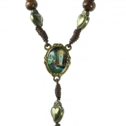 Palais du Rosaire Chapelet Ex Voto en corde et bois marron^ Chapelet De Lourdes | Chapelet Métal
