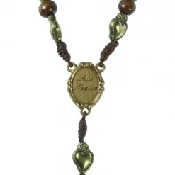 Palais du Rosaire Chapelet Ex Voto en corde et bois marron^ Chapelet De Lourdes | Chapelet Métal