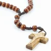 Palais du Rosaire Chapelet marron en corde et paters croix en bois^ Chapelet Corde | Chapelet Bois
