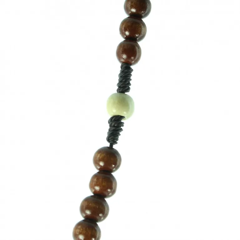 Palais du Rosaire Chapelet marron en corde et paters croix en bois^ Chapelet Corde | Chapelet Bois