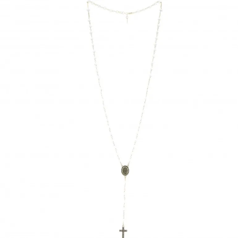 Palais du Rosaire Chapelet médaille miraculeuse et pierres en zircon en argent doré^ Chapelet De La Vierge Miraculeuse | Chapelet Pierre