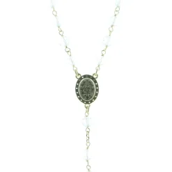 Palais du Rosaire Chapelet médaille miraculeuse et pierres en zircon en argent doré^ Chapelet De La Vierge Miraculeuse | Chapelet Pierre