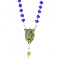 Palais du Rosaire Chapelet Moderne Eau de Lourdes avec grains en verre coloré^ Chapelet Eau De Lourdes | Chapelet De Lourdes