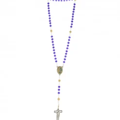 Palais du Rosaire Chapelet Moderne Eau de Lourdes avec grains en verre coloré^ Chapelet Eau De Lourdes | Chapelet De Lourdes