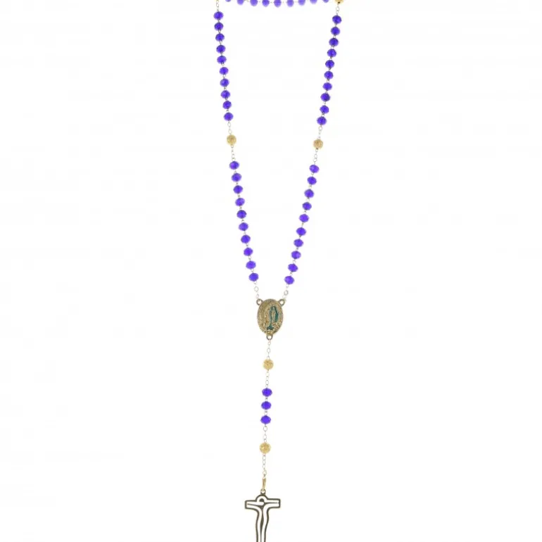 Palais du Rosaire Chapelet Moderne Eau de Lourdes avec grains en verre coloré^ Chapelet Eau De Lourdes | Chapelet De Lourdes