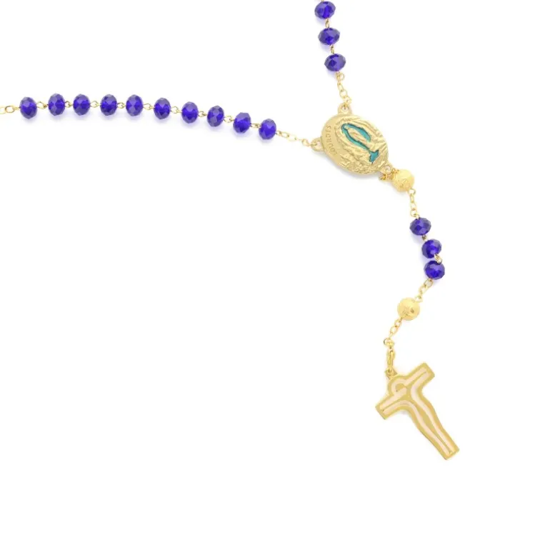 Palais du Rosaire Chapelet Moderne Eau de Lourdes avec grains en verre coloré^ Chapelet Eau De Lourdes | Chapelet De Lourdes