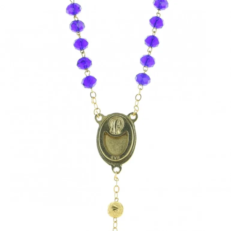 Palais du Rosaire Chapelet Moderne Eau de Lourdes avec grains en verre coloré^ Chapelet Eau De Lourdes | Chapelet De Lourdes