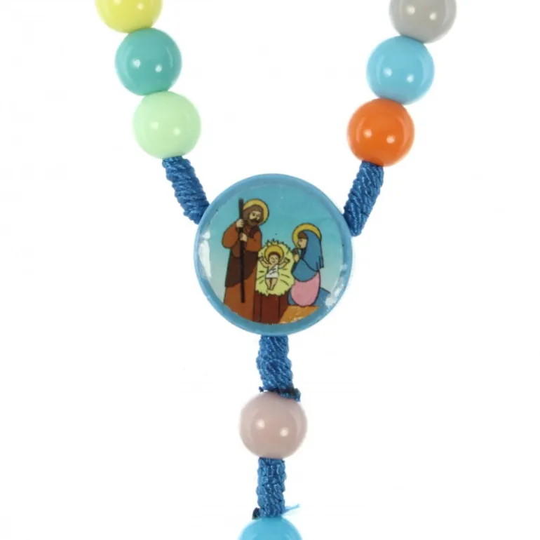 Palais du Rosaire Chapelet multicolor de la Sainte Famille pour enfant 8mm^Enfant Chapelet Pour Enfant