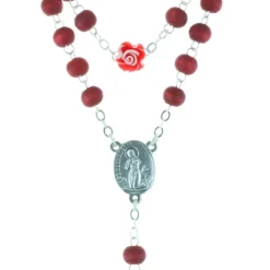 Palais du Rosaire Chapelet parfumé à la rose, paters en forme de rose avec boite^ Chapelet De Sainte Bernadette | Chapelet De Lourdes