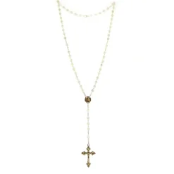 Palais du Rosaire Chapelet plaqué or avec grains en nacre^ Chapelet De Lourdes | Chapelet Nacre
