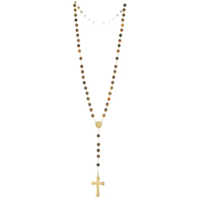 Palais du Rosaire Chapelet plaqué or avec grains en pierre d'agate noire^ Chapelet De Lourdes | Chapelet Pierre