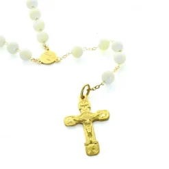 Palais du Rosaire Chapelet plaqué or avec grains de nacre^ Chapelet De Lourdes | Chapelet Nacre