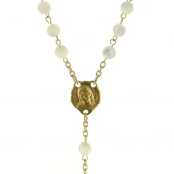 Palais du Rosaire Chapelet plaqué or avec grains en nacre^ Chapelet De Lourdes | Chapelet Nacre