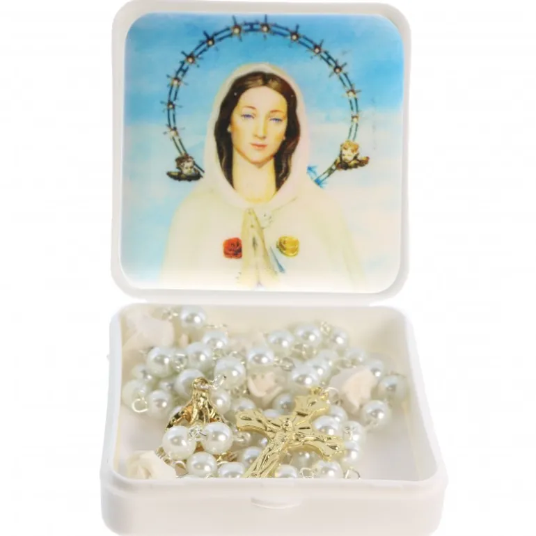 Palais du Rosaire Chapelet Rosa Mystica avec une boite^ Autre Chapelet De Devotion | Chapelet Résine