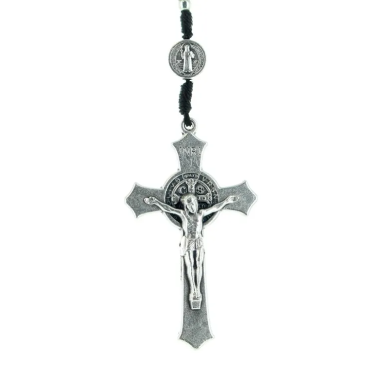 Palais du Rosaire Chapelet Saint Benoît en bois avec paters en métal^ Chapelet De Saint Benoît | Chapelet Métal