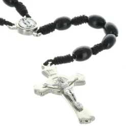 Palais du Rosaire Chapelet Saint Benoît en bois et coeur médaille Saint Benoît^ Chapelet De Saint Benoît | Chapelet Corde