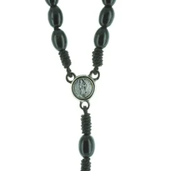 Palais du Rosaire Chapelet Saint Benoît en bois et coeur médaille Saint Benoît^ Chapelet De Saint Benoît | Chapelet Corde