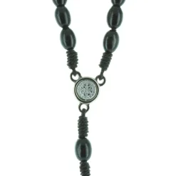 Palais du Rosaire Chapelet Saint Benoît en bois et coeur médaille Saint Benoît^ Chapelet De Saint Benoît | Chapelet Corde