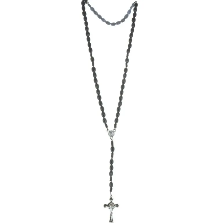 Palais du Rosaire Chapelet Saint Benoît en bois et coeur médaille Saint Benoît^ Chapelet De Saint Benoît | Chapelet Corde