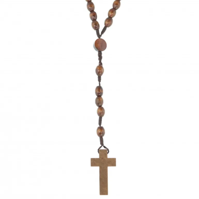 Palais du Rosaire Chapelet sur corde avec paters en forme de colombe et croix en bois^ Chapelet Corde