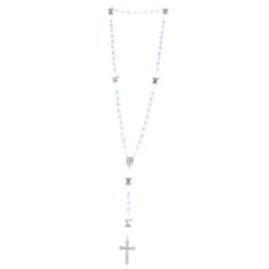 Palais du Rosaire Chapelet verre bleu paters lettres LOURDES^ Chapelet Verre
