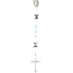 Palais du Rosaire Chapelet verre bleu paters lettres LOURDES^ Chapelet Verre