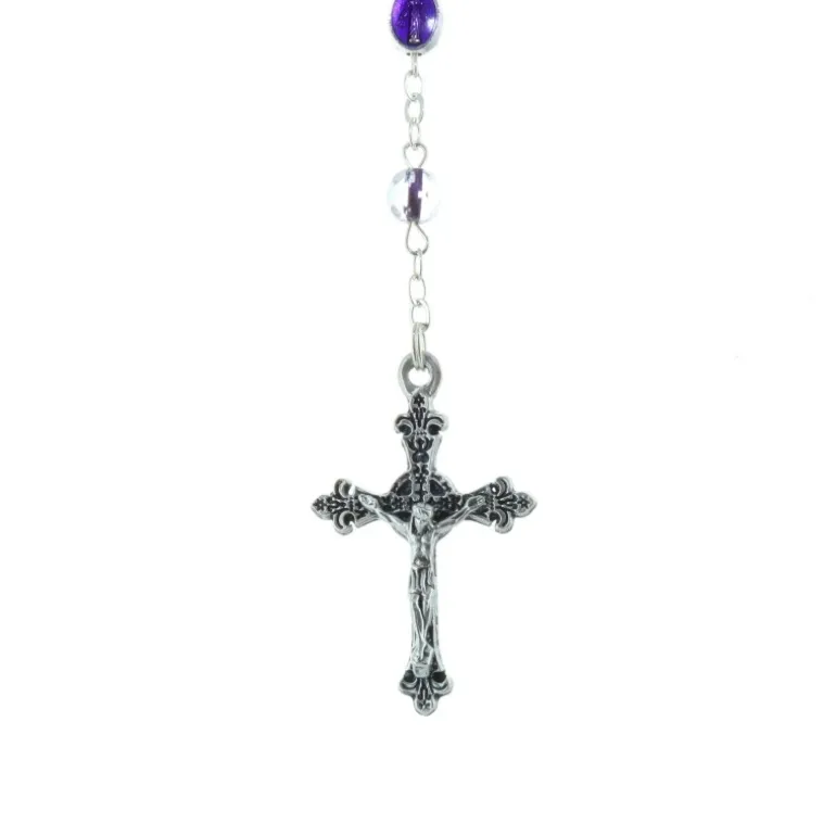 Palais du Rosaire Chapelet verre et grains facetés Vierge Miraculeuse^ Chapelet Verre | Chapelet De La Vierge Miraculeuse