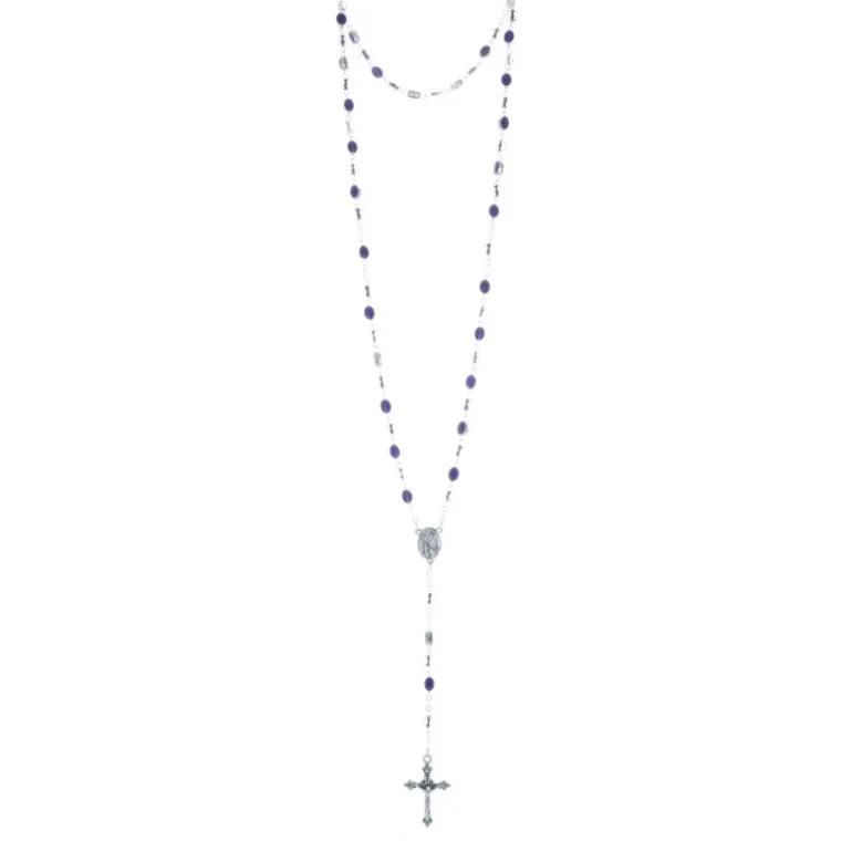 Palais du Rosaire Chapelet verre et grains facetés Vierge Miraculeuse^ Chapelet Verre | Chapelet De La Vierge Miraculeuse
