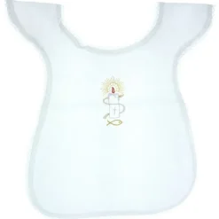 Palais du Rosaire Chasuble de Baptême avec une broderie d'un cierge^ Baptême