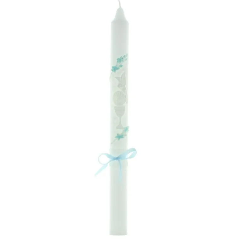 Palais du Rosaire Cierge de Communion avec un ruban coloré 40cm^ Communion | Bougie De Dévotion