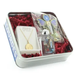 Palais du Rosaire Coffret bijoux de la Sainte Famille^ Médaille Et Croix Plaqué Or