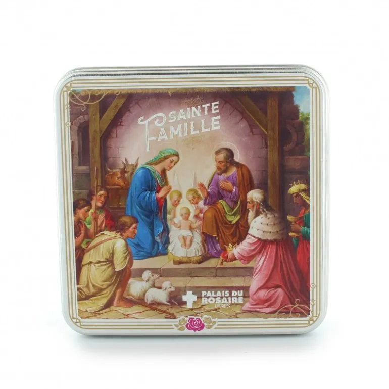 Palais du Rosaire Coffret bijoux de la Sainte Famille^ Médaille Et Croix Plaqué Or